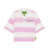 Barrow Kids Polo a Righe Bianco/Rosa per Bambine (fronte)