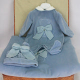 Marlù corredino blu con fiocco per neonate