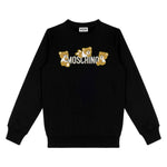 Moschino Kids Felpa Girocollo Nera con Stampa per Bambini