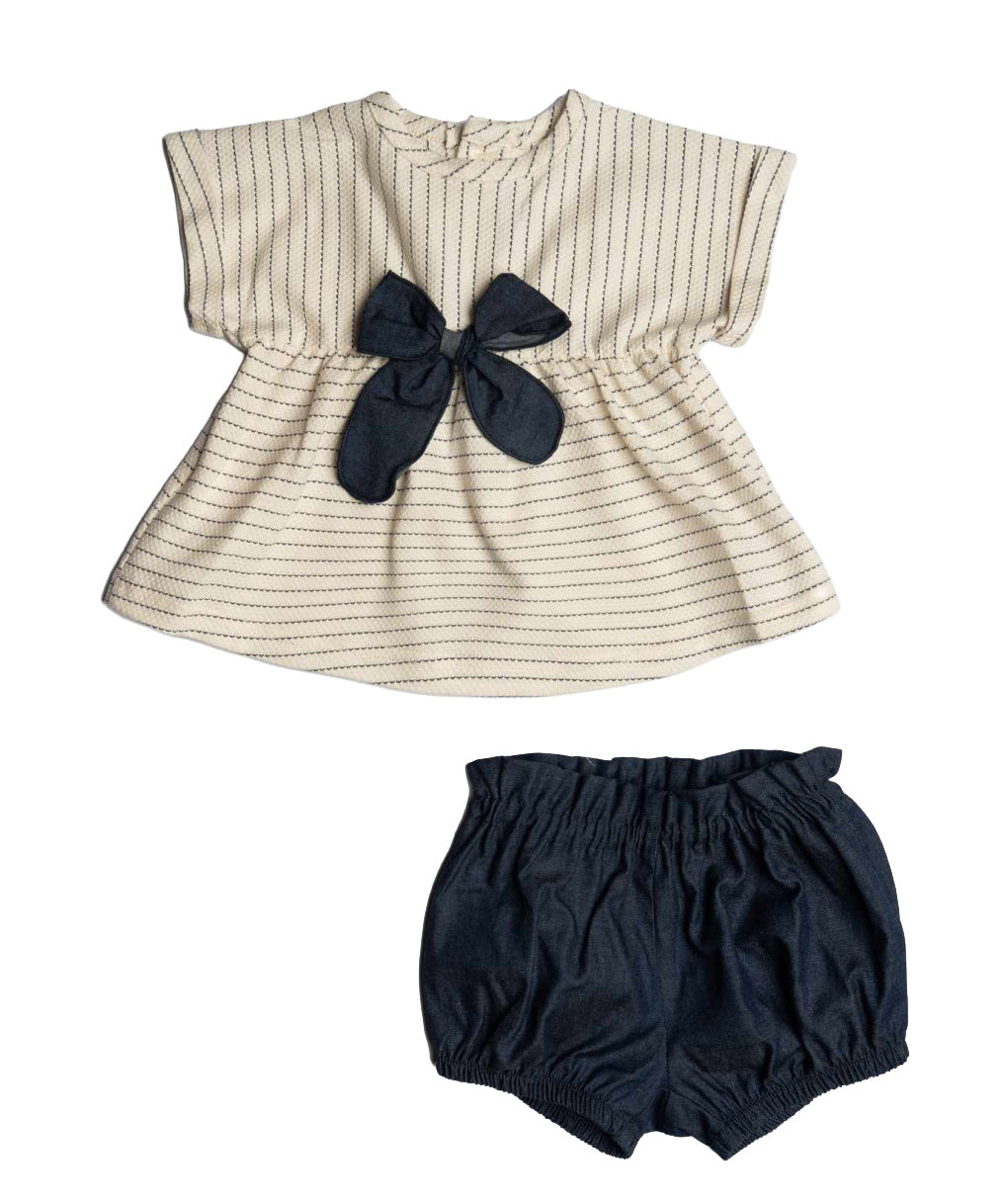 Barcellino Kids Completo Blu e Panna per Neonate
