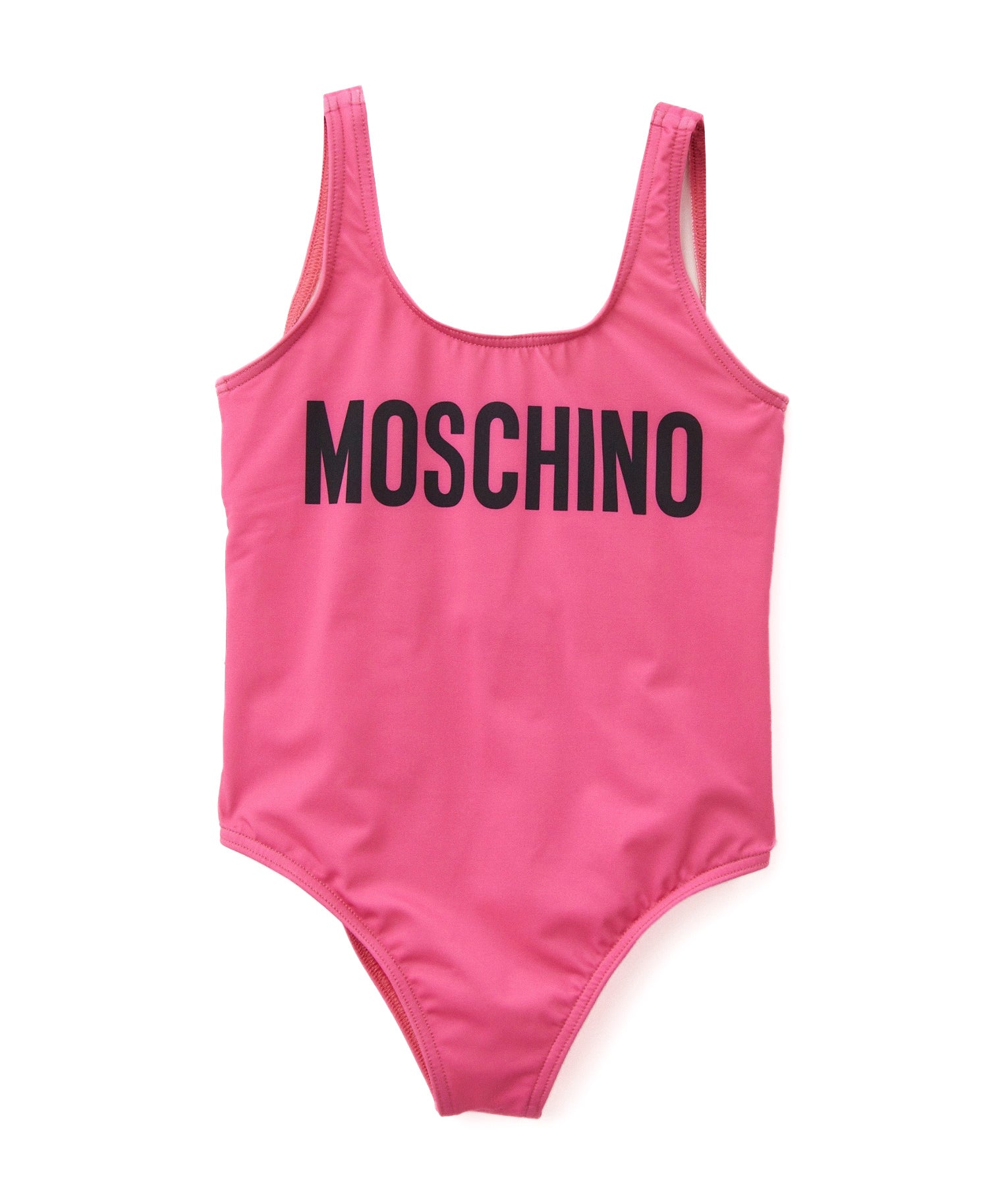 Moschino Kids Costume Monokini Fucsia con Logo per Bambine