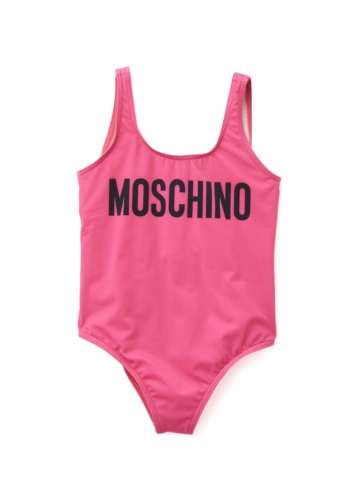 Moschino Kids Costume Monokini Fucsia con Logo per Bambine