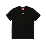 Diesel Kids T-shirt Nera con Patch Oval D