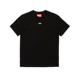 Diesel Kids T-shirt Nera con Patch Oval D