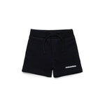 Dsquared2 Kids Short Nero in Felpa con Logo per Neonati