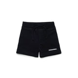 Dsquared2 Kids Short Nero in Felpa con Logo per Neonati