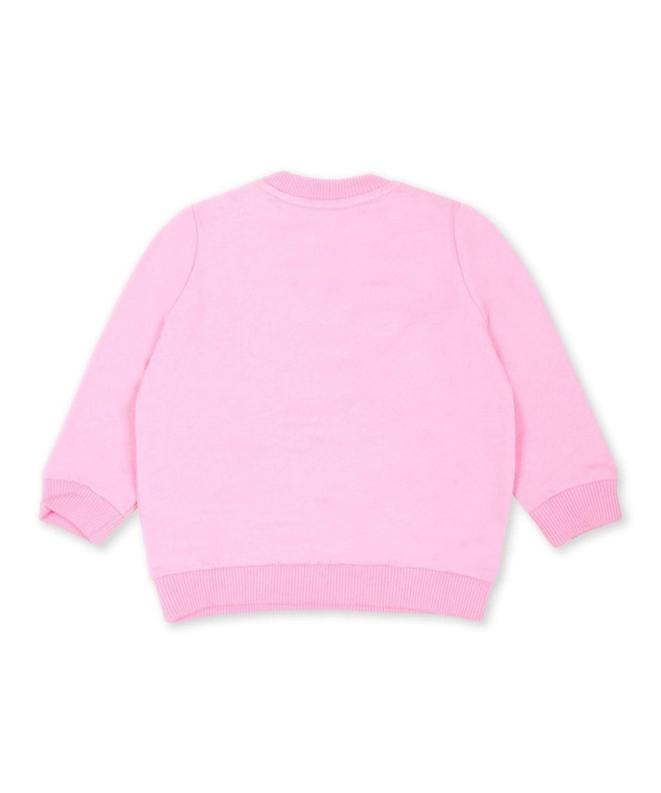 Moschino Kids Felpa Rosa con Logo Teddy Bear per Neonate (RETRO)