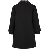 John Richmond Kids Cappotto Nero Lungo con Borchie per Bambine