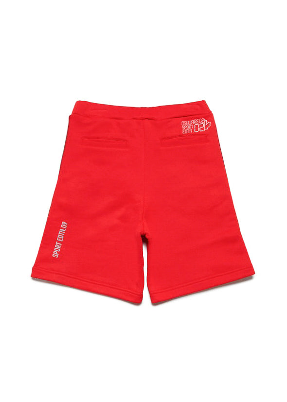 Dsquared2 Kids Bermuda Rosso con Banda Logata per Bambini