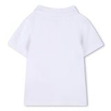 Boss Kids Polo Bianco con Logo per Neonati