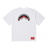 Sprayground Kids T-Shirt Grigia e Bianca con Toppe e Ricami Unisex
