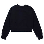 Diesel Kids Felpa Girocollo Nera con Logo Oval D per Bambine