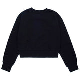 Diesel Kids Felpa Girocollo Nera con Logo Oval D per Bambine