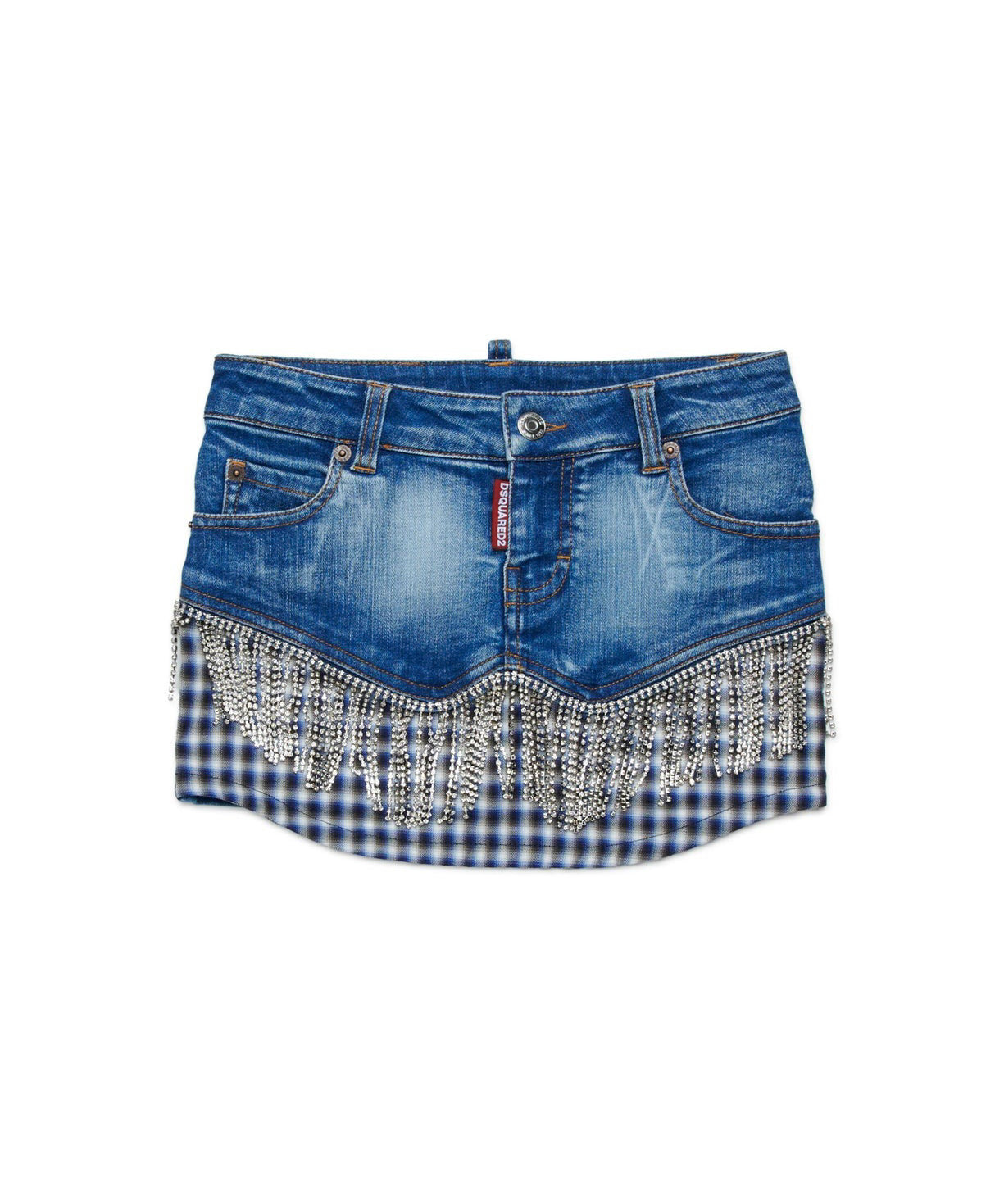 Dsquared2 Kids Gonna Denim Crystal per Bambine (fronte)