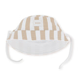 Boss Kids Cappello Reversibile Beige/Bianco per Neonati
