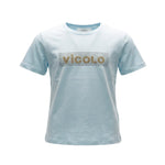 Vicolo Kids T-Shirt Celeste con Logo e Applicazioni per Bambine