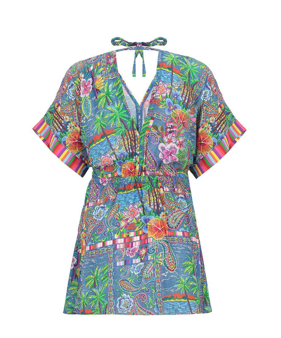 4giveness Kids Caftano Fantasia Denim Mexicana per Bambine