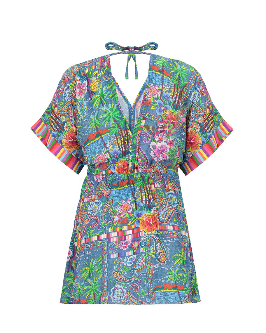 4giveness Kids Caftano Fantasia Denim Mexicana per Bambine