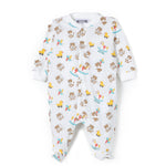 Moschino Kids Tutina Bianca con Stampa Grafica Teddy Bear All-over