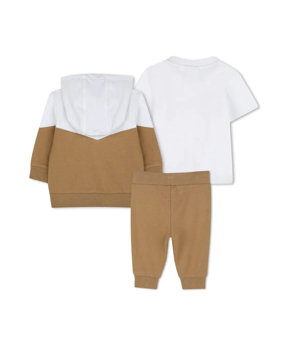 Boss Kids Felpa con Pantaloni Biscotto con T-shirt per Neonati (retro)
