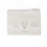 Marlù Asciugamano Bianco e Ricami in Azzurro per Neonati