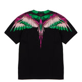 Marcelo Burlon County Of Milan Kids T-Shirt Nera con Grafica Ali per Bambini