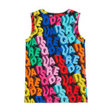 Dsquared2 Kids Canotta Multicolor con Logo All-Over per Bambini