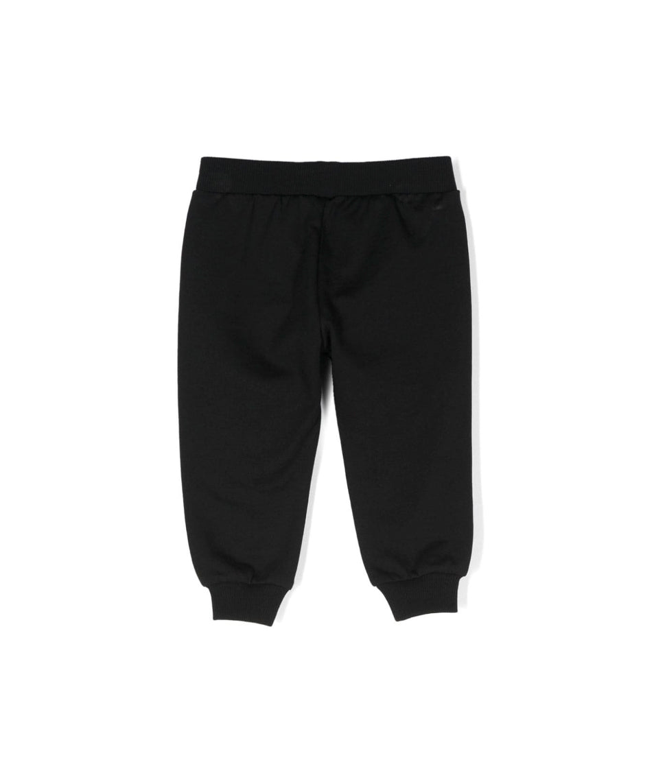 Moschino Kids Pantaloni in Tuta Neri con Teddy Bear per Neonati (retro)