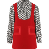 Elisabetta Franchi La Mia Bambina Abito Rosso con Camicia Nero e Avorio per Bambine