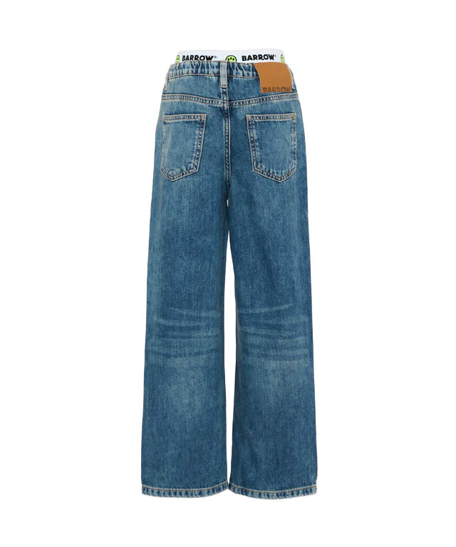 Barrow Kids Jeans con Logo e Elastico Logato per Bambine