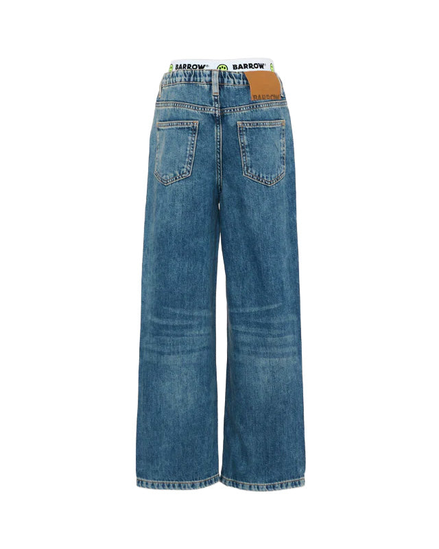 Barrow Kids Jeans con Logo e Elastico Logato per Bambine