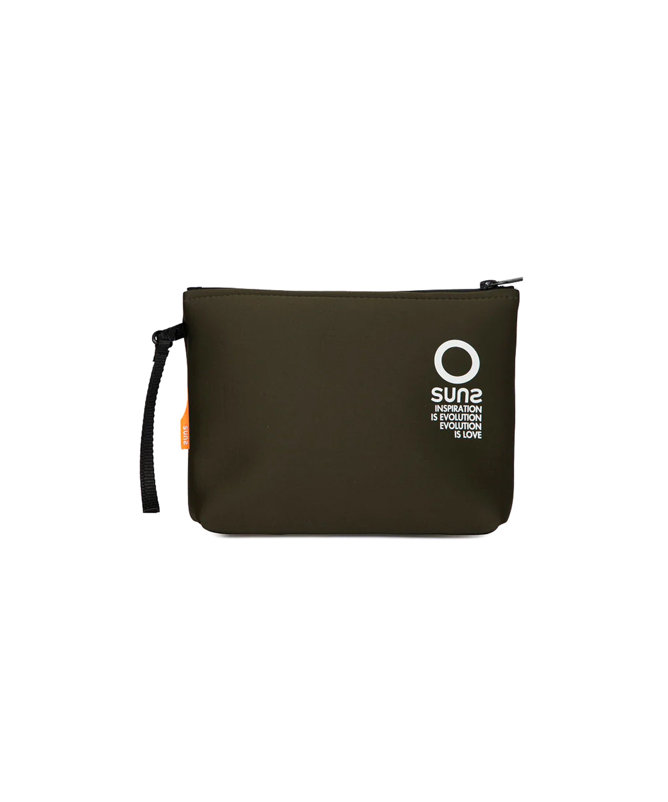 Pochette Suns Verde Militare con Logo e Zip per Bambini