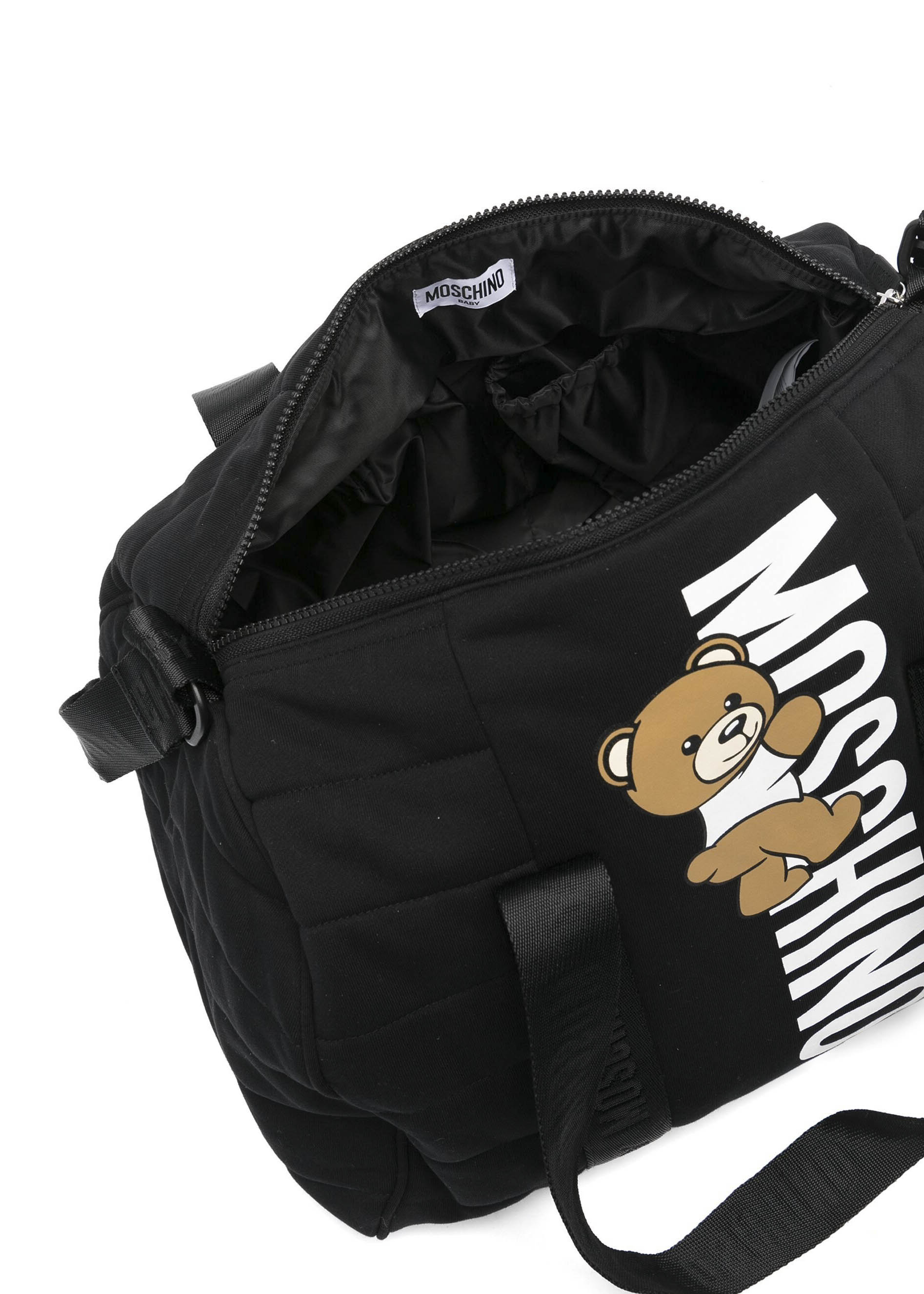 Moschino Kids Borsa Mamma con Fasciatoio con Stampa Teddy Bear Nera