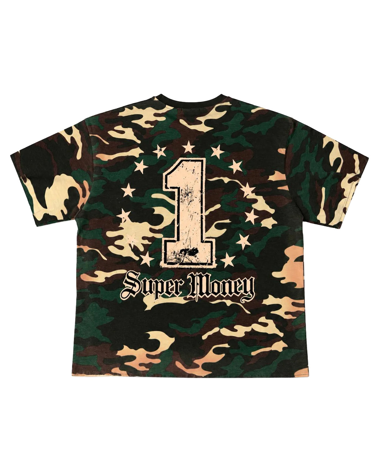 ArtSuperMoney Kids T-Shirt Verde Militare con Stampa Strass per Bambini