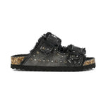 Colors of California Sandalo Doppia Fascia Nero con Strass per Bambine