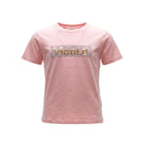 Vicolo Kids T-Shirt Rosa con Logo e Applicazioni per Bambine