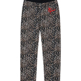 John Richmond Kids Leggings Fantasia Leopardato con Logo Rosso per Bambine