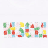 MSGM Kids T-shirt Bianca con Applicazione Perline per Bambine