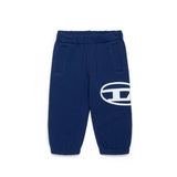 Diesel Kids Pantaloni Jogger Blu con Stampa Logo Oval D per Neonati