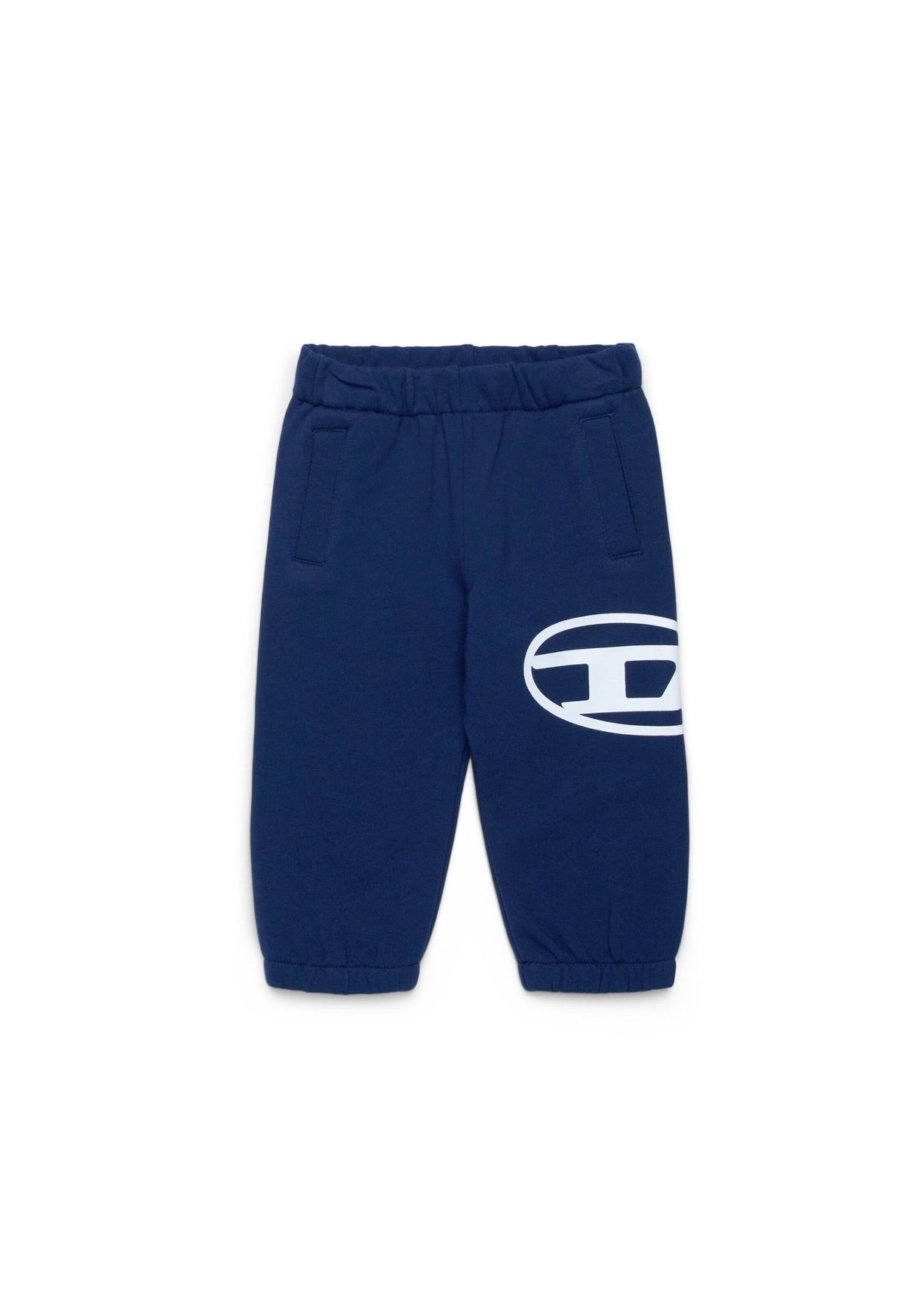 Diesel Kids Pantaloni Jogger Blu con Stampa Logo Oval D per Neonati