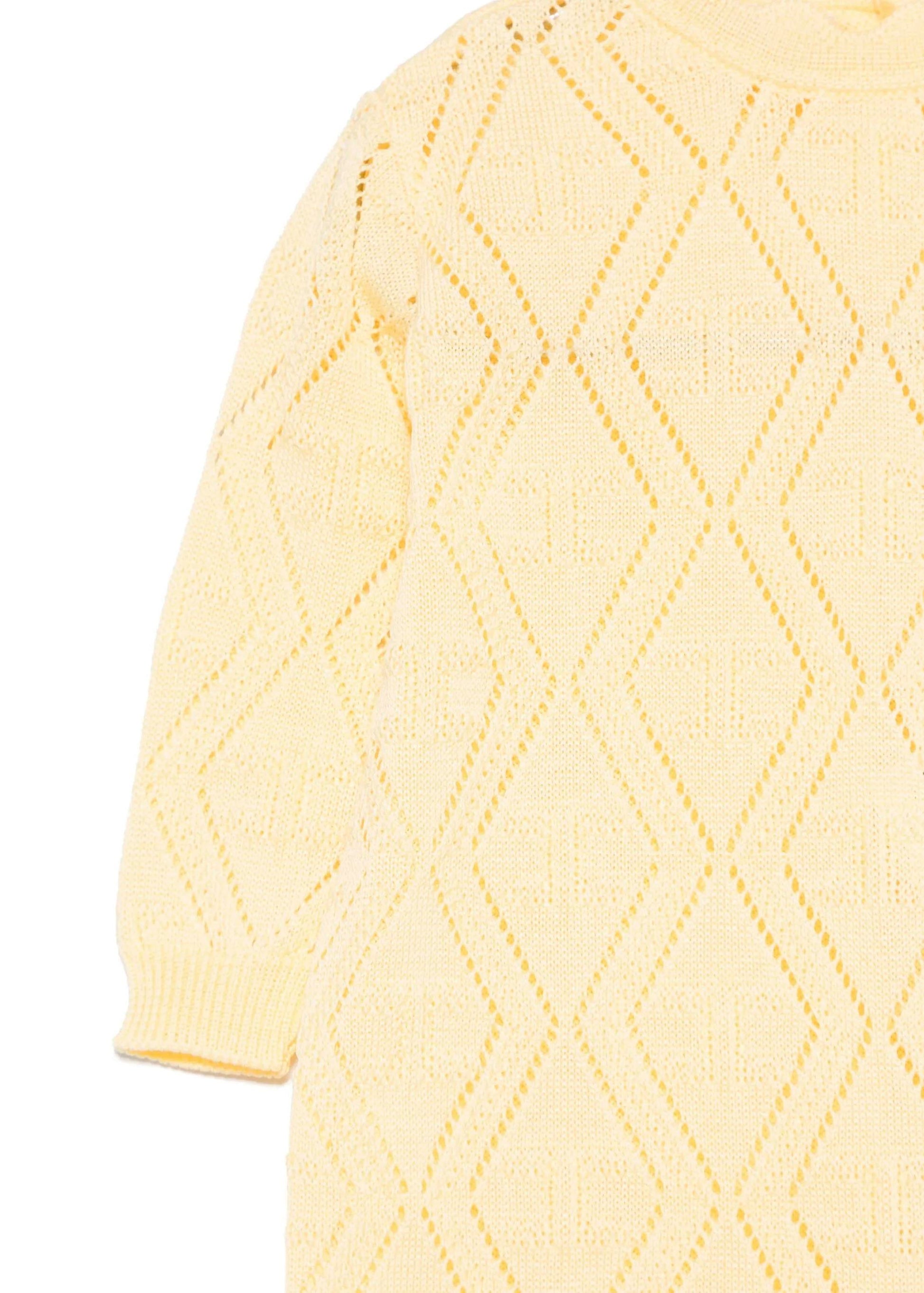 Elisabetta Franchi My Little Girl Lemon Jumpsuit Pointelle for Newborns