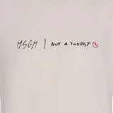 Msgm Kids Canotta Crema con Stampa Logo per Bambine