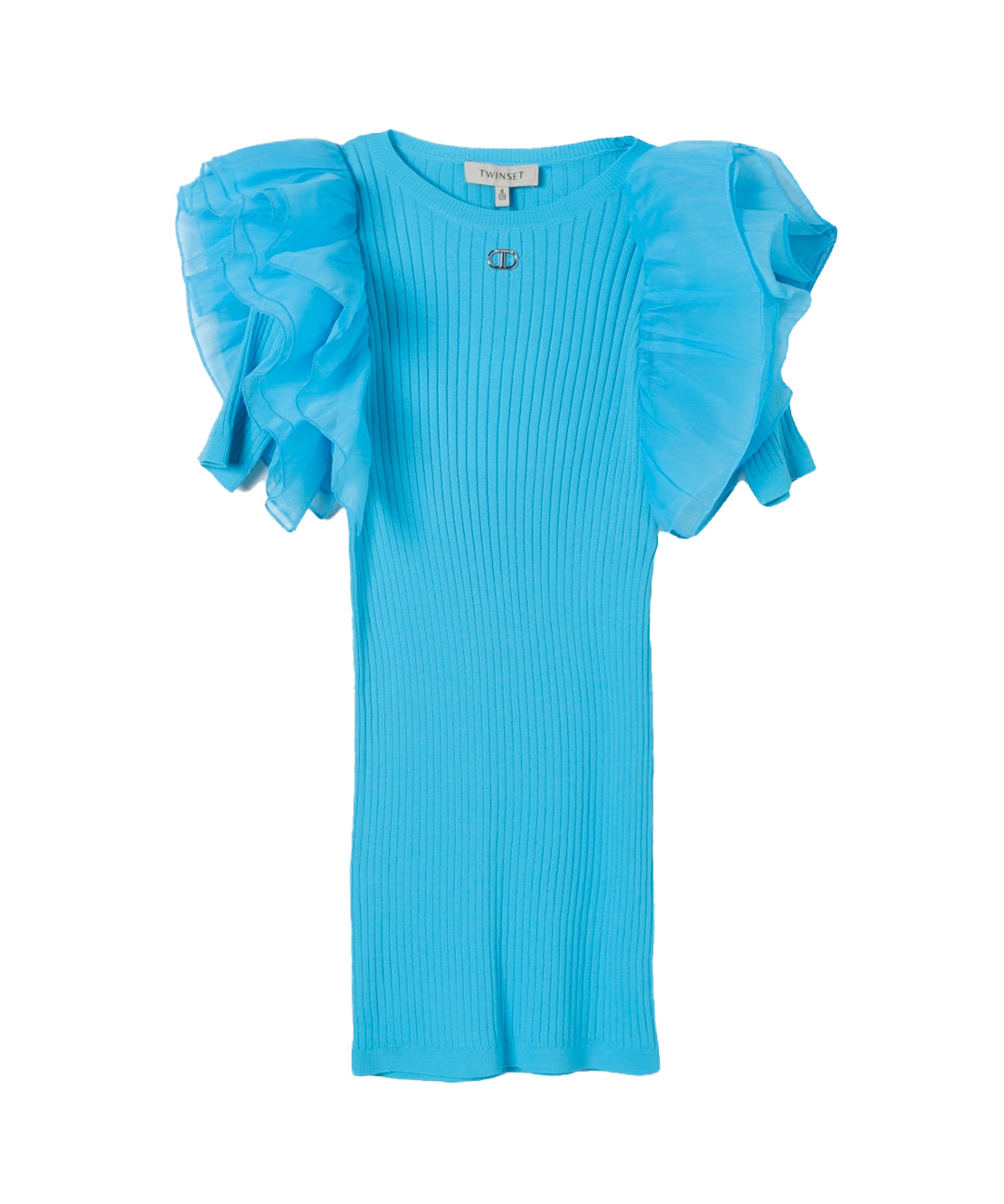 Twinset Kids Abito Fitted con Maniche in Organza