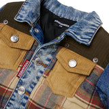 Dsquared2 Kids Giubbino Fantasia a Quadri e Denim Unisex