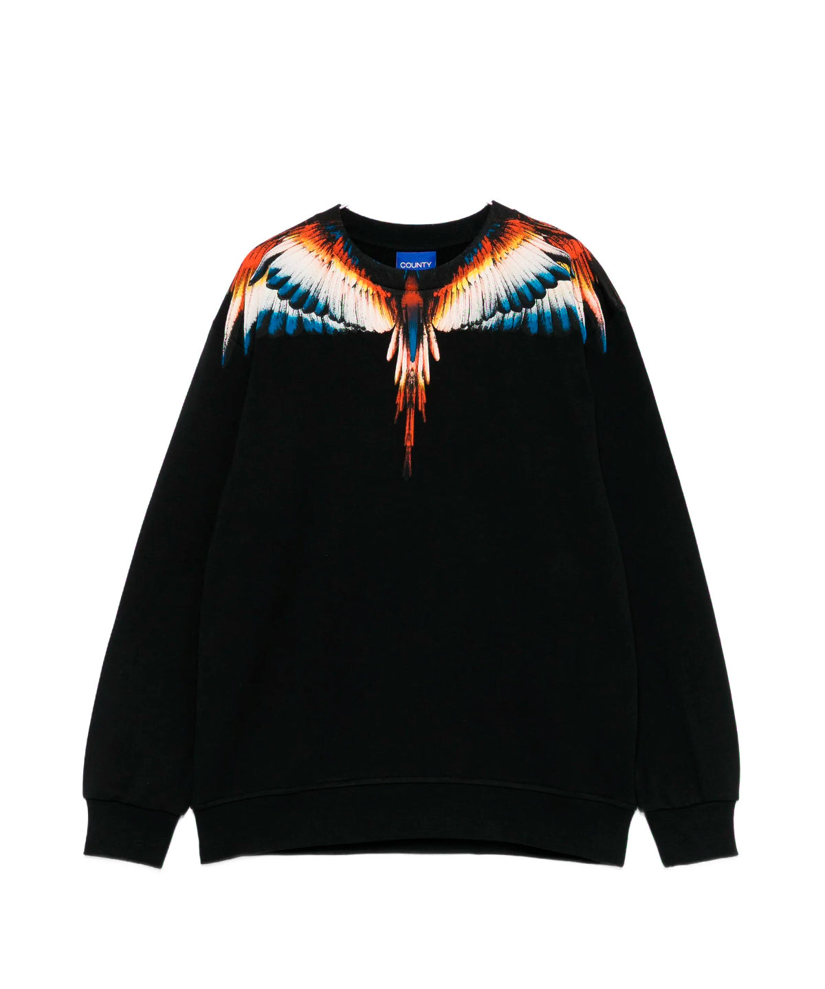 Marcelo Burlon County Of Milan Kids Felpa Nera Girocollo per Bambini