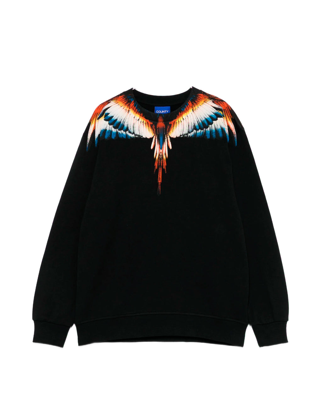 Marcelo Burlon County Of Milan Kids Felpa Nera Girocollo per Bambini