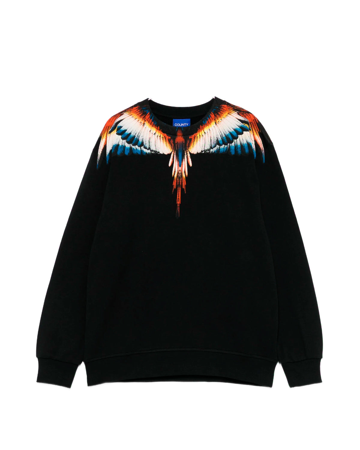 Marcelo Burlon County Of Milan Kids Felpa Nera Girocollo per Bambini