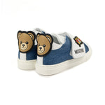 Moschino Kids Sneakers in Denim con Chiusura a Strappo e Toppe per Neonati