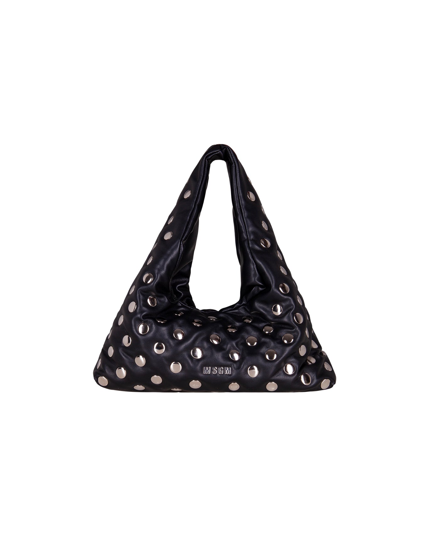MSGM Kids Borsa a Spalla Nera con Borchie per Bambine