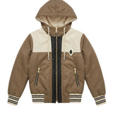 Yes London Kids Bomber Bronzo e Beige con Patch Logo per Bambini